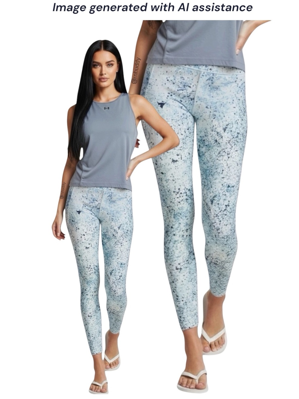 Under Armour L Project Rock blue splatter legging